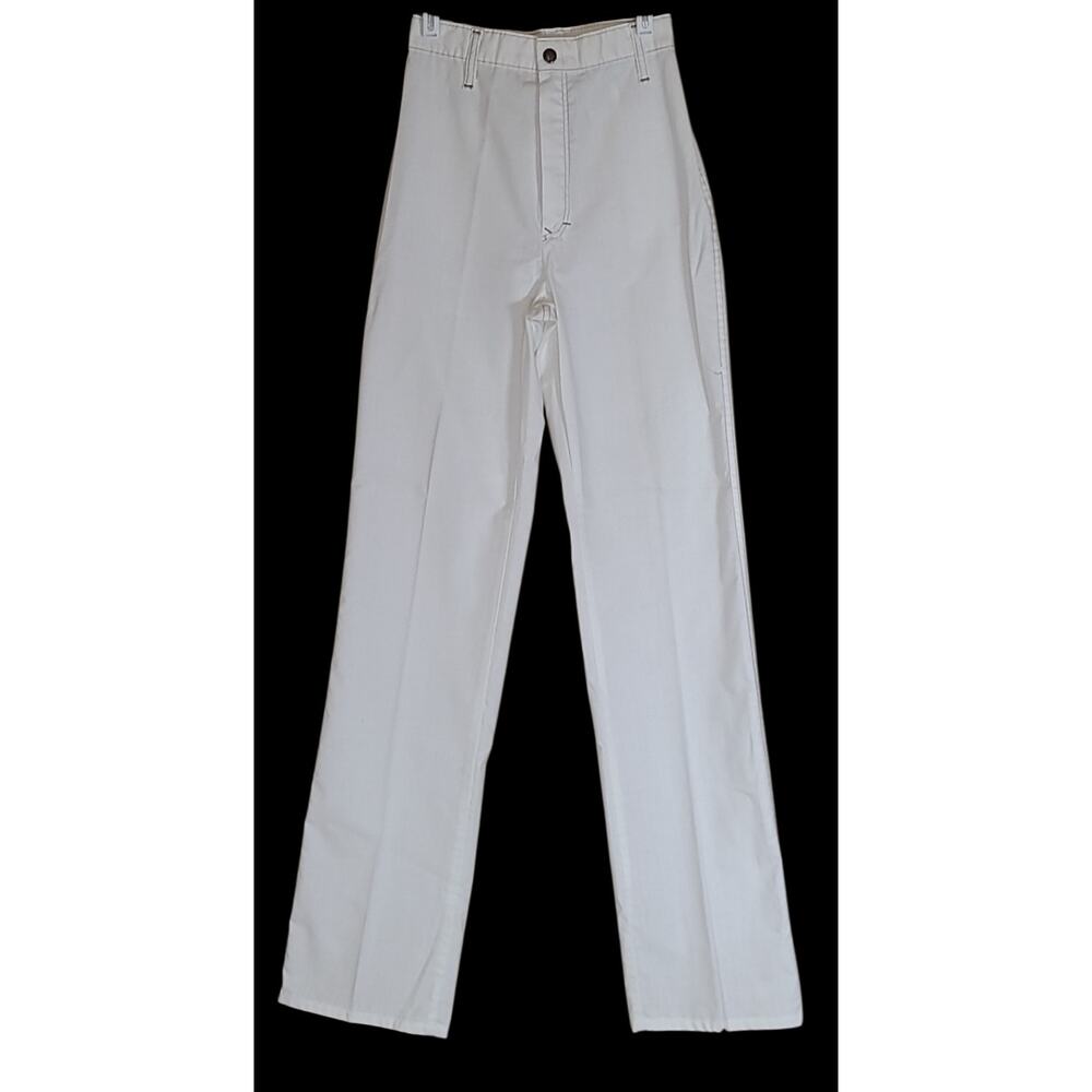 Vintage 70s Women JR Pants Straight Trouser Sears Bazaar SZ 7 Tall White